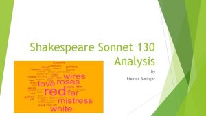 Sonnet 130 analysis structure