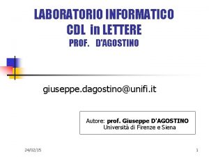 Giuseppe d'agostino unifi