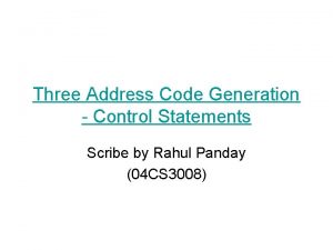 3 address code