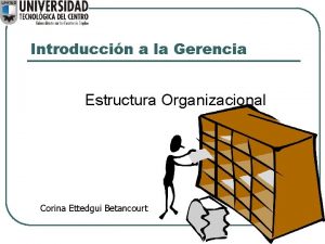 Introduccin a la Gerencia Estructura Organizacional Corina Ettedgui