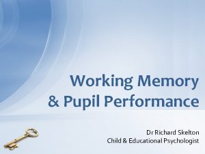 Working Memory Pupil Performance Dr Richard Skelton Child