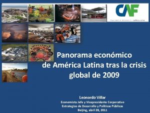 Panorama econmico de Amrica Latina tras la crisis