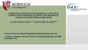 PREDICTION OF PERCENTAGE OF FERRITE AS A FUNCTION