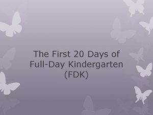 First 20 days of kindergarten