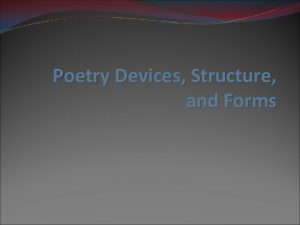 Structural devices poetry