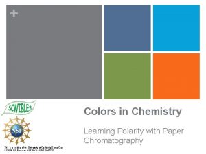 Polarity and paper chromatography