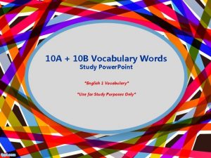 B vocabulary words