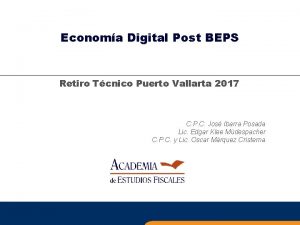 Economa Digital Post BEPS Retiro Tcnico Puerto Vallarta