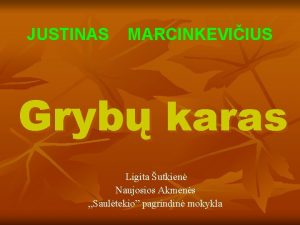 JUSTINAS MARCINKEVIIUS Gryb karas Ligita utkien Naujosios Akmens