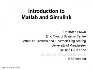 Introduction to matlab simulink