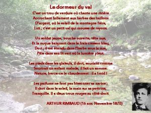 Chanson le dormeur du val