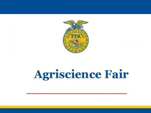 Ffa agriscience fair ideas