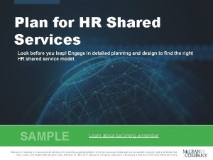 Hr shared services strategic plan