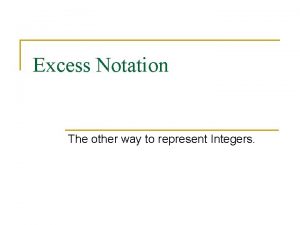 Excess notation