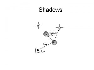 Shadows Shadows Shadows is important in scenes consolidating