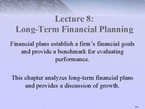 Long term financial planning model