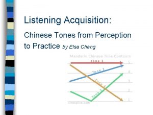 Listening Acquisition Chinese Tones from Perception to Practice