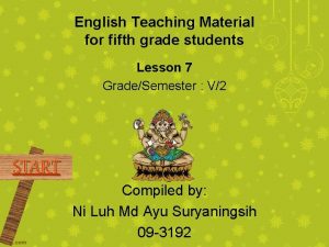 English Teaching Material for fifth grade students Lesson