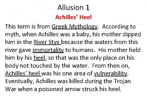 Achilles heel allusion example