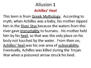 Allusion of achilles heel