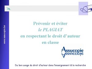 www assucopie be Prvenir et viter le PLAGIAT