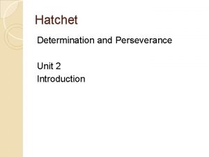 Hatchet lesson