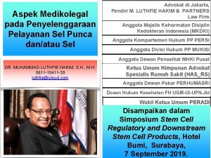 Aspek Medikolegal pada Penyelenggaraan Pelayanan Sel Punca danatau