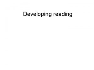 Stage of reading