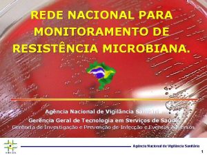 REDE NACIONAL PARA MONITORAMENTO DE RESISTNCIA MICROBIANA Agncia