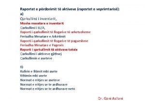 Raporti i qarkullimit te inventarit Raporti i qarkullimit te inventarit