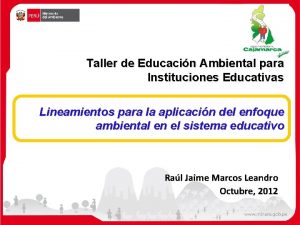 Taller de Educacin Ambiental para Instituciones Educativas Lineamientos