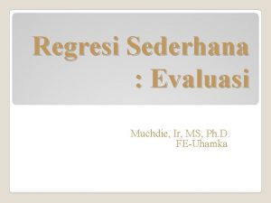 Regression model evaluation
