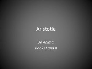 Aristotle de anima summary