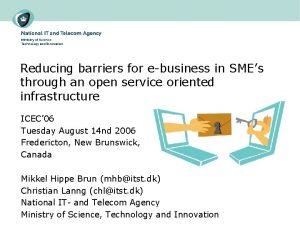 Reducing barriers for ebusiness in SMEs through an