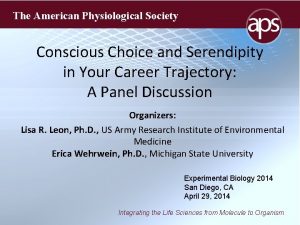 The American Physiological Society Conscious Choice and Serendipity
