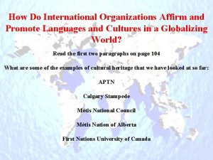 How Do International Organizations Affirm and Promote Languages