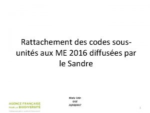 Rattachement des codes sousunits aux ME 2016 diffuses