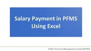 Pfms payment