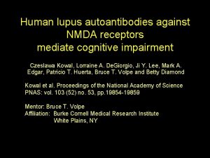 Human lupus autoantibodies against NMDA receptors mediate cognitive