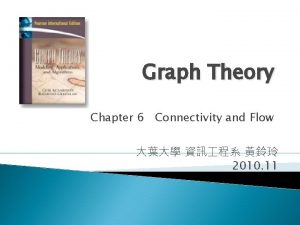 Graph Theory Chapter 6 Connectivity and Flow 2010