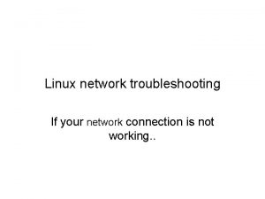 Linux networking troubleshooting
