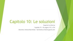 Soluzioni capitolo 10