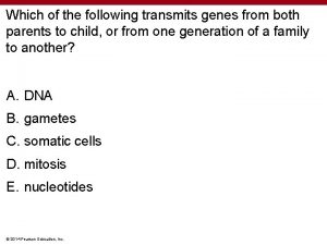 Which of the following transmits genes from both