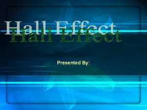 Definition of hall effect