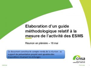 Elaboration dun guide mthodologique relatif la mesure de