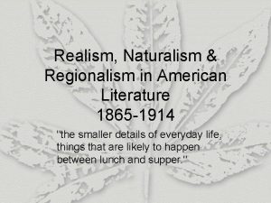 Regionalism literary movement