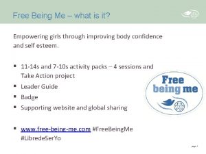 Free being me activities