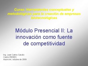 Curso Herramientas conceptuales y metodolgicas para la creacin