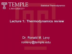 Thermodynamic potentials Thermodynamic potentials
