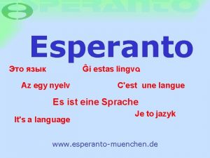 Esperanto nyelv